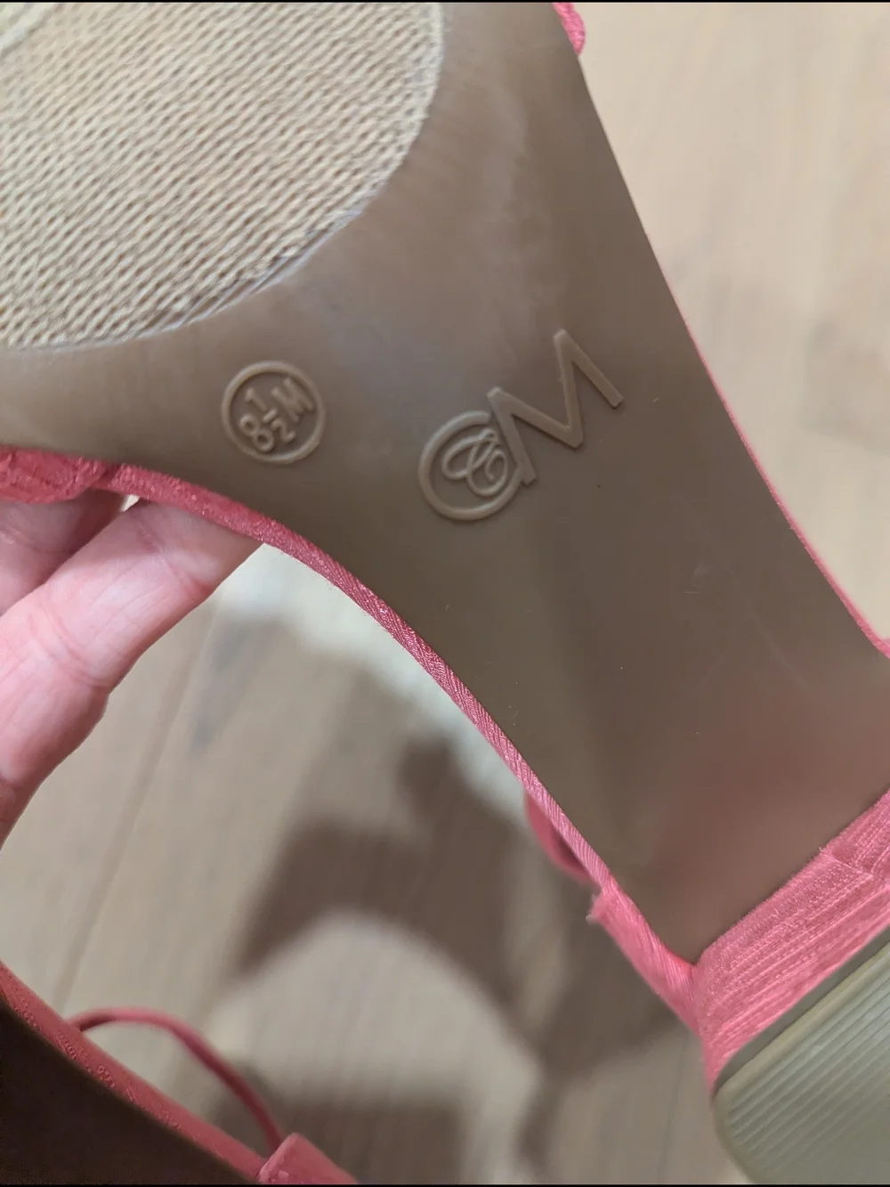 Pink Knotted Ankle-Strap Block Heels